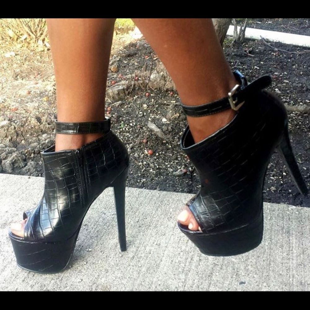 Black Leather (like) Stilettos